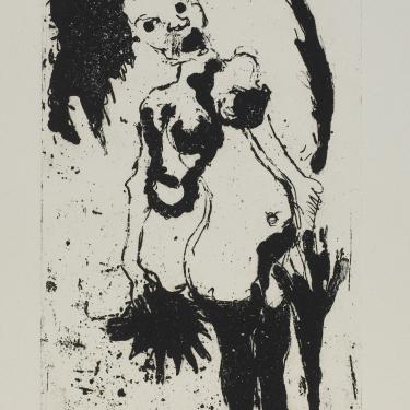 Sans titre, vers 1955, eau-forte et aquatinte, 24,6x12,5cm, K-G 36