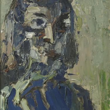 Autoportrait été 1953, huile sur carton, 55x40cm, signé au verso