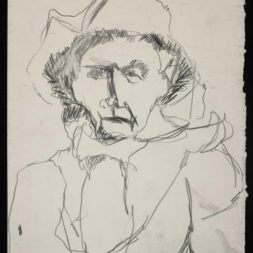 Portrait de Casimir Reymond, vers 1960, crayon sur papier, 34,6x24,7cm